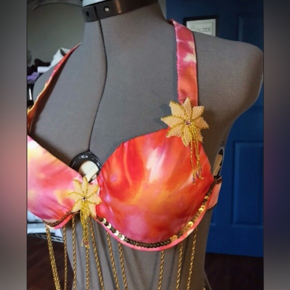 One of a Kind Belly Dance Costume. Hand Crafted. 32 B cup and 27 Inch Waist - Picture 3 of 10